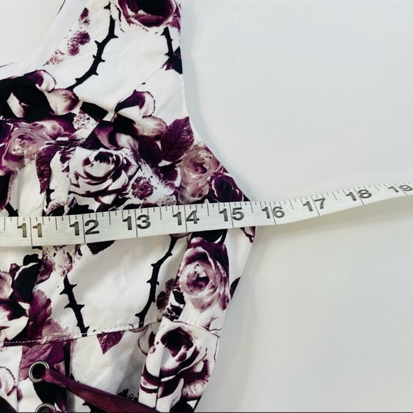 Hot Topic Floral Side Lace Up Asymmetrical Ruffle Mini Dress - Picture 5 of 7